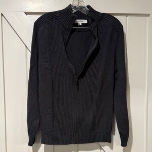 Calvin Klein Men's Charcoal Zip-Up Sweater